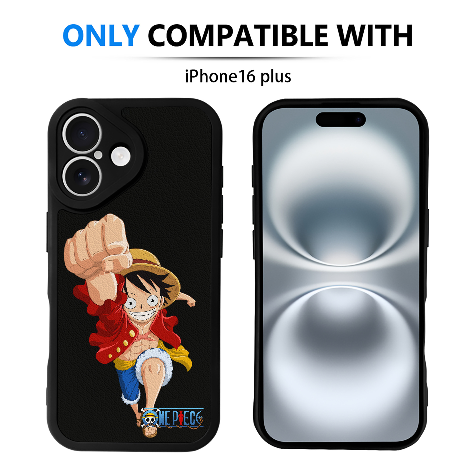 （画像用） ワンピース モンキー・D・ルフィ ONE PIECE Monkey D. Luffy 【iPhone 16シリーズ対応】シリコンスマホケース（レザー調） 材質：シリコン